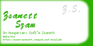 zsanett szam business card